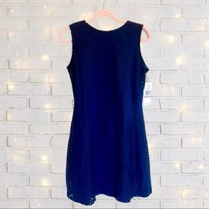 Sharagano Navy Shift Stretch Dress